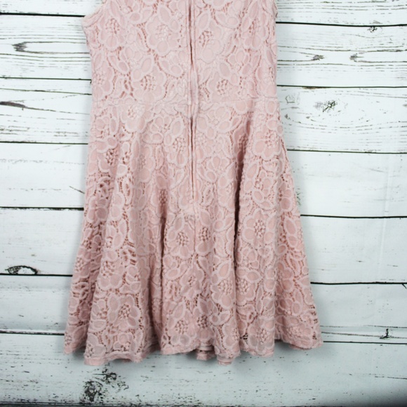 CITY TRIANGLES Juniors PINK LACE FIT AND FLARE COCKTAIL SKATER DRESS D46 - Picture 8 of 8